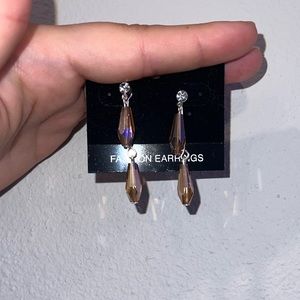 Earrings dangle light brown